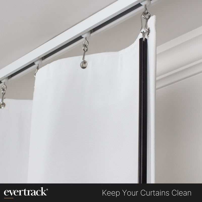 EverTrack Curtain Wand - Aluminum Curtain and Drapery Pull Rod with Stainless Steel Hardware for Curtains, Draperies, and Room Divider Curtains - 48 Inches, Metallic Black - Pack of 2 - Image 4